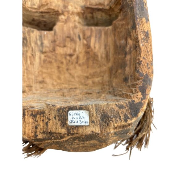 Dan Tribal Wooden Mask Wall Art Natural Fiber Guere Tribe  mask Ivory Coast 1950 - Picture 12 of 16